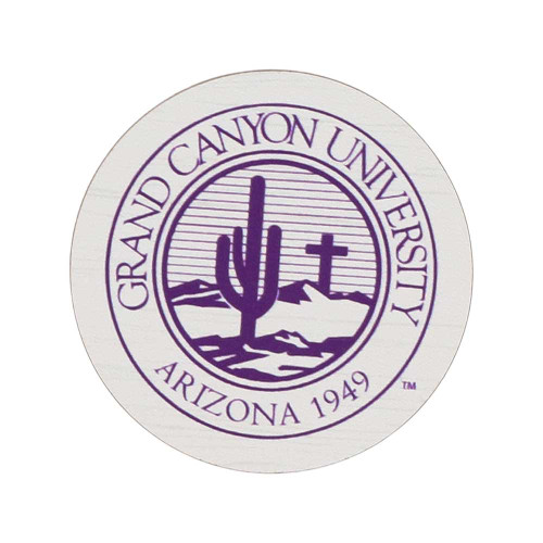 White Wooden Grand Canyon University Seal Magnet