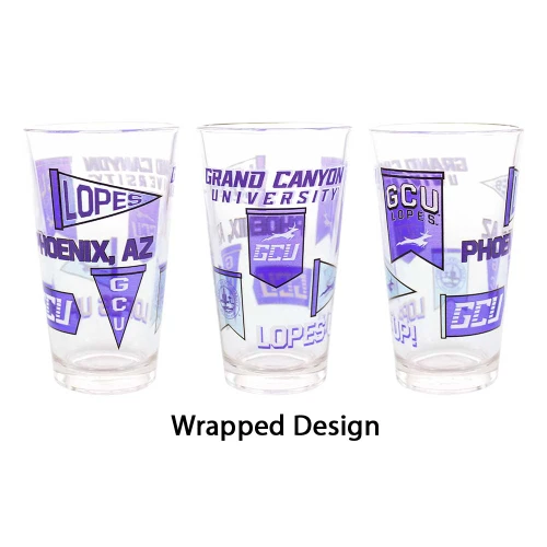 16 oz Glass GCU Multiple Logos Cup