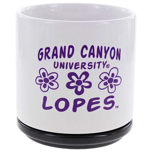 White Floral GCU Lopes Mini Planter