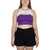 ZooZatz Women's Purple and White Color Block Cropped Tank