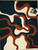 Cream Teal Blue Abstract Hand Tufted Wave Pattern with Organic Orange Lines Rug for Living Room, Modern Rectangle Shape Bedroom 6x9 8x10 Rug