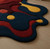 Abstract Wavy Rug – Colorful Modern Tufted Carpet for Living Room | Unique Blob Shape Floor Rug | Red, Navy & Yellow Statement Rug, 6x9 rugs