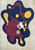Abstract Wavy Rug – Colorful Modern Tufted Carpet for Living Room | Unique Blob Shape Floor Rug | Red, Navy & Yellow Statement Rug, 6x9 rugs