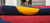 Abstract Wavy Rug – Colorful Modern Tufted Carpet for Living Room | Unique Blob Shape Floor Rug | Red, Navy & Yellow Statement Rug, 6x9 rugs