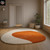 Modern Burnt Orange Abstract White Hand Tufted Irregular Rug for Living Room, Handmade 6x9 8x10 9x12 Rugs for Kids Room Bedroom, Custom Rugs