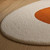 Modern Burnt Orange Abstract White Hand Tufted Irregular Rug for Living Room, Handmade 6x9 8x10 9x12 Rugs for Kids Room Bedroom, Custom Rugs