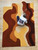 Modern Brown Yellow Irregular Shape Hand Tufted Wool 8x10 Area Rugs for Living Room, Abstract Wave Pattern Handmade 6x9 Rugs for Dining Room