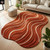 Modern Burnt Orange Ivory Irregular Hand Tufted Wool Area Rugs for Living Room, Handmade Abstract Amoeba Shape High Low 8x10 Rug for Bedroom