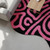 Hand Tufted Rugs Pink Black Colorful Abstract Wavy 8x10 Area Rugs for Living Room, Irregular Amoeba 6x9 Rugs for Bedroom, Modern 4x6 Rugs