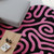 Hand Tufted Rugs Pink Black Colorful Abstract Wavy 8x10 Area Rugs for Living Room, Irregular Amoeba 6x9 Rugs for Bedroom, Modern 4x6 Rugs