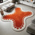 Abstract Burnt Orange White Amoeba Irregular Shape Hand Tufted Wool 8x10 Area Rugs for Living Room, Modern 6x9 Rugs for Nursery. Custom Rugs