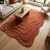 Terracotta Irregular Hand Tufted Abstract Wavy Wool Rug for Kids Room 5x8, Modern Contemporary Area Living Room 6x8 Rugs, Bedroom Carpet 6x9