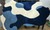 Modern Navy Sky Ivory Irregular Hand Tufted Blue 5x7 Wool Area Rug for Living Room, Abstract Blue Rugs for Kids Room, Contemporary Rugs 8x10