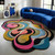Modern Colorful Irregular Hand Tufted 5x8 Wool Area Rug for Living Room, Abstract Amoeba Shape 6x9 Rugs for Kids Room, Custom Size 6x8 Rugs