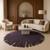 Irregular Shape Abstract Round Purple Hand Tufted Rugs for Living Room | 8x8ft Diameter Statement Rugs for Living Room or Father’s Day Gift