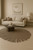 Irregular Shape Abstract Round Purple Hand Tufted Rugs for Living Room | 8x8ft Diameter Statement Rugs for Living Room or Father’s Day Gift