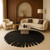 Irregular Shape Abstract Round Purple Hand Tufted Rugs for Living Room | 8x8ft Diameter Statement Rugs for Living Room or Father’s Day Gift