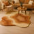 Hand Tufted Wool Area Rug, Irregular Amoeba Shape, Earthy Tones