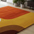 Geometric Wave Hand-Tufted Wool Area Rug, Mid-Century Modern Colorful Rug