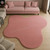 Blush Pink Wool Rug, Irregular Hand-Tufted Blob Shape, Modern Minimalist Decor