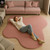 Blush Pink Wool Rug, Irregular Hand-Tufted Blob Shape, Modern Minimalist Decor