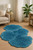 Botanical Flower Shaped Rug | Handmade Blue Petal Rug | Organic Modern Tufted Area Rug | Nature Inspired High-Low Sculptural Rug l Abstractl