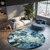 Colorful Abstract Hand Tufted Round Rugs for Living Room, Modern Abstract Camouflage Pattern Round Rug – Hand-Tufted Wool Area Rug, 5x5 Rugs