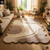 Abstract Gray Light Beige Scalloped Shape Hand Tufted Wool 8x10 Area Rugs for Living Room, Modern 5x7 5x8 Contemporary Rugs, Custom 6x9 Rugs