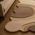Abstract Gray Light Beige Scalloped Shape Hand Tufted Wool 8x10 Area Rugs for Living Room, Modern 5x7 5x8 Contemporary Rugs, Custom 6x9 Rugs
