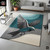 Hand-Tufted Wool Bird Rug: Gray, Teal, and Off-White - 4x6, 8x10 Rugs