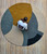 Modern Abstract Mustard, Teal and Ivory Hand Tufted Round Rugs for Living Room, 6x6 7x7 8x8 Circle Rugs For Nursery, Handmade Round 4x4 Rugs
