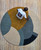 Modern Abstract Mustard, Teal and Ivory Hand Tufted Round Rugs for Living Room, 6x6 7x7 8x8 Circle Rugs For Nursery, Handmade Round 4x4 Rugs