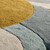 Modern Abstract Mustard, Teal and Ivory Hand Tufted Round Rugs for Living Room, 6x6 7x7 8x8 Circle Rugs For Nursery, Handmade Round 4x4 Rugs