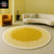 Modern Round Yellow Sunburst Rug – Hand-Tufted Wool Circle Carpet, Modern Radiating Pattern, Custom Size Area Rug for Living Room, 4x4 Round