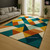 Modern Mustard Yellow Burnt Orange Hand Tufted Geometric Wool Rugs for Living Room, Handmade Block Design Custom Area Rugs, 8x10 10x14 Rugs