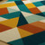 Modern Mustard Yellow Burnt Orange Hand Tufted Geometric Wool Rugs for Living Room, Handmade Block Design Custom Area Rugs, 8x10 10x14 Rugs