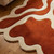 Modern Burnt Orange Ivory Scalloped Hand Tufted Wool 8x10 Area Rugs for Living Room, Handmade Abstract Amoeba Shape 3D 9x12 Rugs for Bedroom
