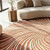 Modern Off White Terracotta Hand Tufted Round Wool 7x7 8x8 Rugs for Living Room, Abstract Organic Wave Pattern Sculpted 3D Rug for Bedroom