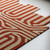 Hand Tufted Wool Rug, Beige and Burnt Orange Striped Maze, Retro-Modern Design