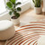 Modern Minimalist Burnt Orange White Spiral Design Hand Tufted Round Wool 6x6 Rugs for Living Room, Abstract Custom Circular Bedroom 7x7 Rug