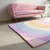 Modern Abstract Rainbow Design Hand Tufted Wool 8x10 Area Rug for Living Room, Handmade Colorful Wave Pattern 5x8 6x9 Rugs, Custom 9x12 Rugs