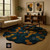 Handmade Abstract Tufted Round Rug – Modern Art Carpet with 3D Poms