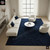 Hand Tufted Navy Blue Wool Rug, 3D Abstract Geometric Wave
