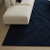 Hand Tufted Navy Blue Wool Rug, 3D Abstract Geometric Wave