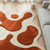 Modern Burnt Orange Ivory Scalloped Hand Tufted Wool Area Rugs for Living Room, Handmade Abstract Amoeba Shape High Low 9x12 Rug for Bedroom