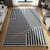 Modern Black & White Geometric Striped Scalloped Hand Tufted Wool 8x10 Area Rugs for Living Room, Abstract Contemporary Rugs for Dining Room