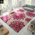 Floral Beige Pink Decorative Abstract Hand Tufted Wool 8x10 Area Rug for Living Room, Modern Flower Pattern Rugs for Bedroom, Pink Area Rugs