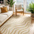 Modern Hand Tufted Off White with Yellow Wave Pattern 8x10 Area Rug for Living Room, Abstract Waves Handmade 4x6 5x7 5x8 6x9 Rug for Bedroom
