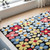 Hand-Tufted Floral Rug, Colorful Abstract Flower Pattern, Bohemian Decor