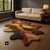 Modern Hand-Tufted Abstract Rug – Earth Tone Freeform Design, Soft Texture, Contemporary Living Room Decor I 4x6 rugs, 5x8 rugs, 8x10 rugs l